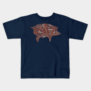 Civilized Caveman - Pig Outline Dark Shirts Kids T-Shirt